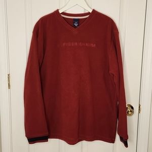 Tommy Hilfiger Tommy Jeans v-neck pullover fleece made in USA vintage